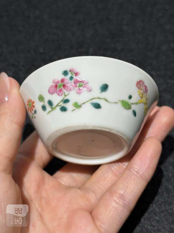 清雍正 粉彩折枝花卉纹马蹄杯一组十只 - 图31